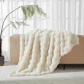 Luofanfei Kuscheldecke Wohndecke 180x200 Beige