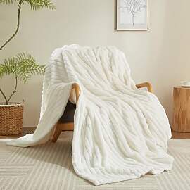 Luofanfei Kuscheldecke Wohndecke 200x220 Weiß