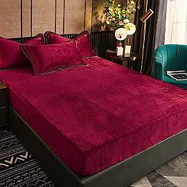 Luofanfei Winter Fleece Spannbettlaken 90x200cm