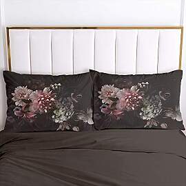 Luowei 2er-Pack Kissenbezug 80x80cm Blumen Schwarz 