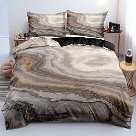 Luowei Marmor Bettwäsche 135x200cm Braun Jupiter