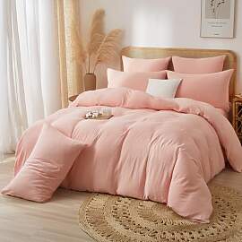 Luowei Muslin Bettwäsche 135x200 cm Rosa 100%