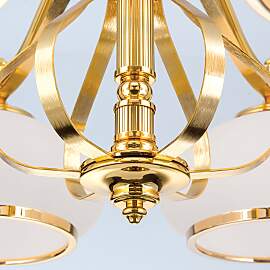 Luster EMPIRE, 6-flammig, Gold, mit opal goldenen