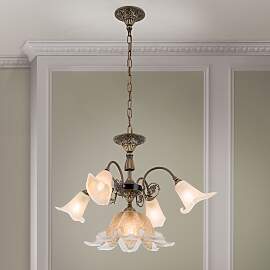 Luster TOSCA, 5-flammig, Altpatina