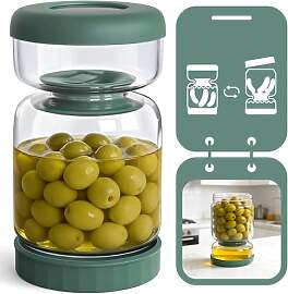 Luvan Glas Einmachglas mit Strainer Flip,1000ml