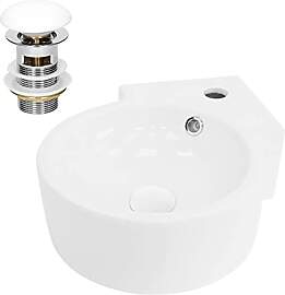 LuxeBath Waschbecken Eck aus Keramik Weiß