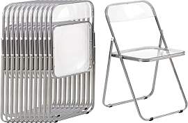 LuxNook 12er Klappstuh PET Transparent Metall