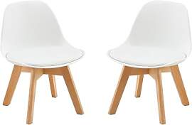 LuxNook 2er Set Kinderstühle mit Holzbeinen,