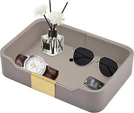 Luxuriöses Leder tablett Desktop Storage Catchall 