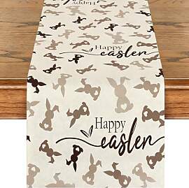Luzzxfa Hasen Tischläufer Ostern Deko Braun