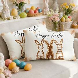 Luzzxfa Ostern Kissenbezug 30x50 cm Happy Easter