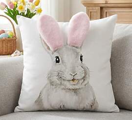 Luzzxfa Ostern Kissenbezug 40x40 cm Rosa Kaninchen 