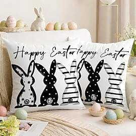 Luzzxfa Ostern Kissenbezug 45x45 cm Happy Easter