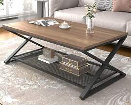 LVB Couchtisch Holz mit Stauraum, Wohnzimmertisch, 