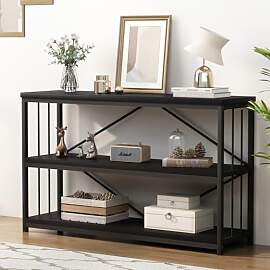 LVB Konsolentisch Holz, 3 Ebenen Bücherregal für 