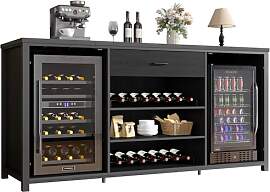 LVB Langer Kaffeebarschrank mit Kühlschrankplatz, 