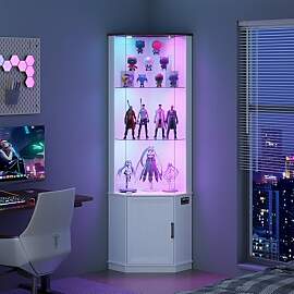 Lvifur Eckvitrine mit LED Beleuchtung und