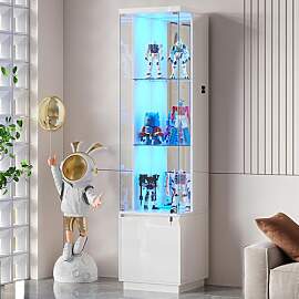Lvifur Glasvitrine mit LED Beleuchtung und