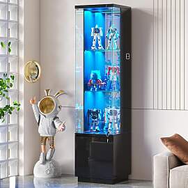 Lvifur Glasvitrine mit LED Beleuchtung und