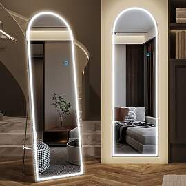 LVSOMT Bogen Ganzkörperspiegel mit Beleuchtung,
