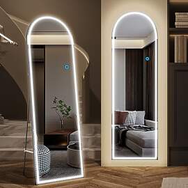 LVSOMT Bogen Ganzkörperspiegel mit Beleuchtung,