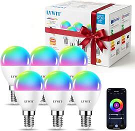 LVWIT Alexa Smart Glühbirne E14 Tropfenform, 5W