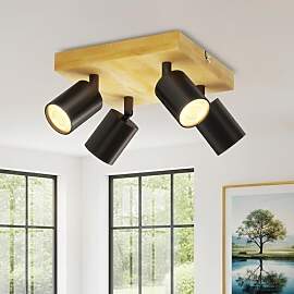 LVWIT Deckenlampe 4 Flammig Schwarz Modern LED