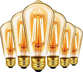 LVWIT Edison Vintage Glühbirne E27 ST64 6.5W,