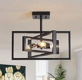 LWYTJO Deckenlampe Wohnzimmer Schwarz - 3 Flammig
