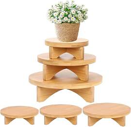LWZko 3 Stück Pflanzenhocker, Blumenhocker Holz,