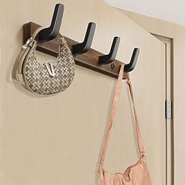 Lxoraziy Garderobenleiste Walnussholz,