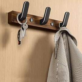 Lxoraziy Garderobenleiste Walnussholz,