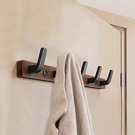 Lxoraziy Garderobenleiste Walnussholz,