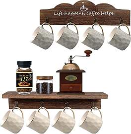 LYFJXX Kaffeetasse Halter Wandhalterung mit