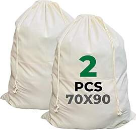 LYRVON PREMIUM 2er-Pack Wäschesack Baumwolle -