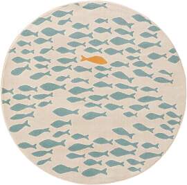 Lytte Kinderteppich Fabius Beige/Blau ø 120 cm -