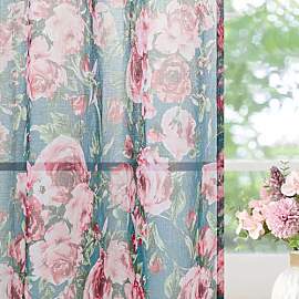 L.Z.E Gardine Grün Rosa für Küche Fenster
