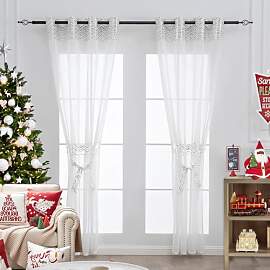 L.Z.E Gardinen für Wohnzimmer Silber Weiß Modern 