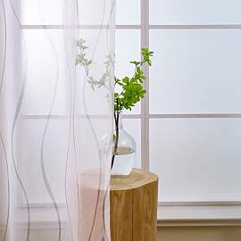 L.Z.E Gardinen Weiss Grau für Wohnzimmer,