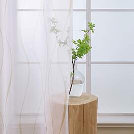 L.Z.E Vorhänge Weiß Beige für Wohnzimmer,