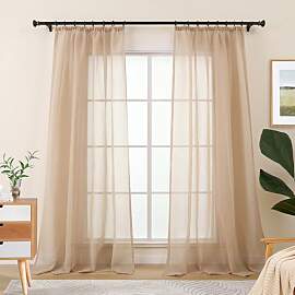 L.Z.E Vorhang Beige für Wohnzimmer Kurz,