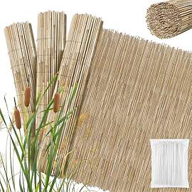 LZQ Schilfmatte Sichtschutz Natur 120 × 300cm,