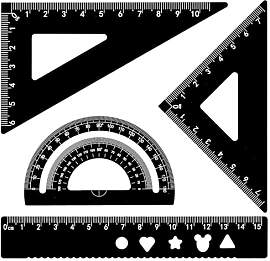 Mabor 4 Stück Lineal 15 cm Aluminiumlegierung