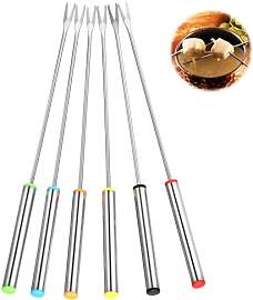 Mabor Edelstahl Fondue Gabeln Set, 6 Stück