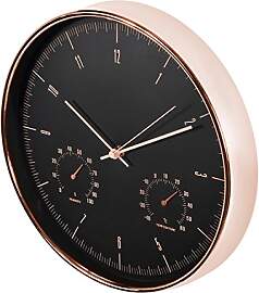 Maclean CE70 G Leise Quartz Wanduhr mit Hygrometer 