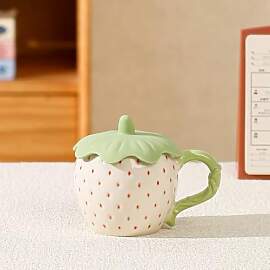 MAGICVOGEL Cute 3D Erdbeere Kaffeebecher mit