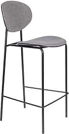 Maison En Vogue Barhocker Stoff grau, Stahlfüße