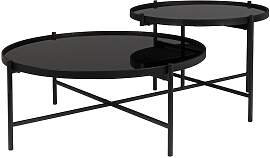 Maison En Vogue Couchtisch aus schwarzem Glas,