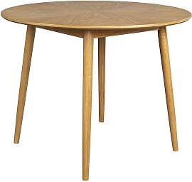 Maison En Vogue Esstisch aus beigeem Holz, rund, 4 