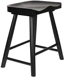 Maison En Vogue Hocker aus Holz schwarz,